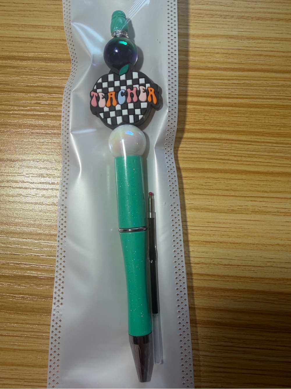 Teacher Charm Green Ballpoint Pen
